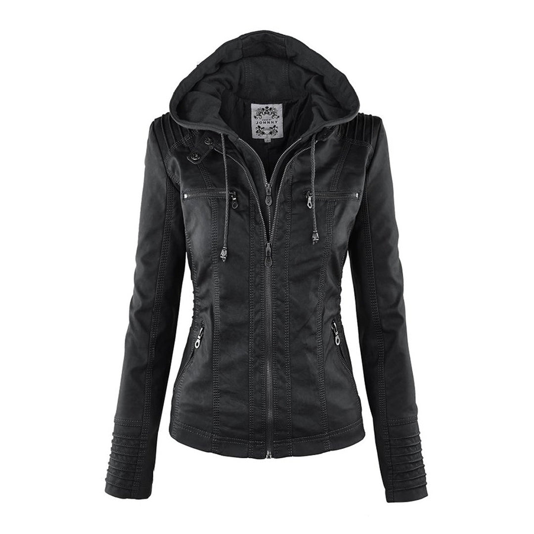 Veste moderne en cuir avec capuche