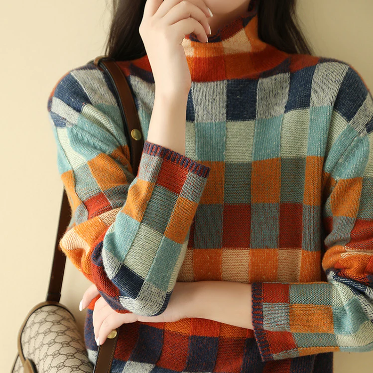 PENELOPE™ | PULLOVER PATCHWORK À COL HAUT