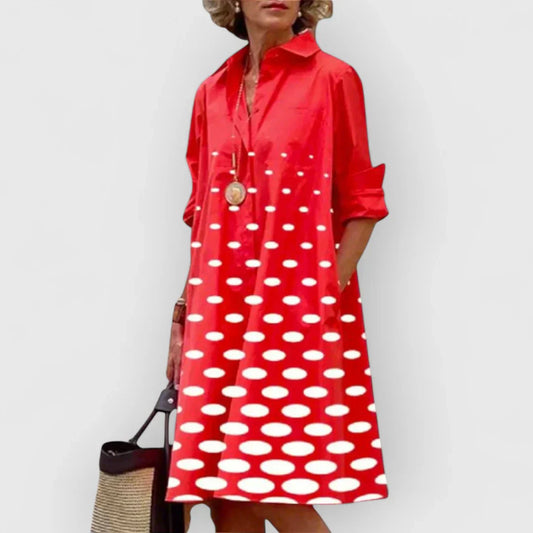 Adelia | Robe midi élégante à pois