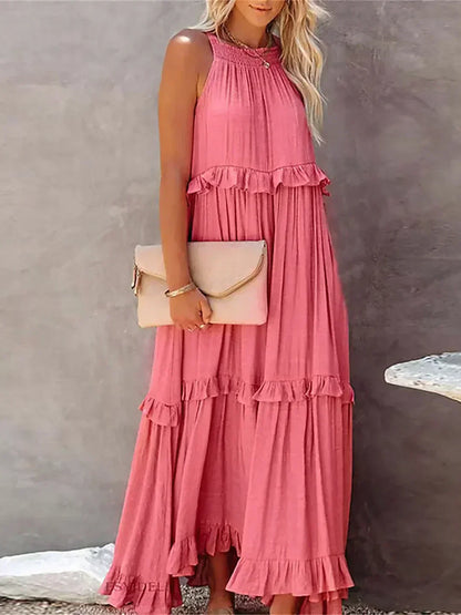 Sarah | Robe Maxi Volant Halter (Presque épuisé)