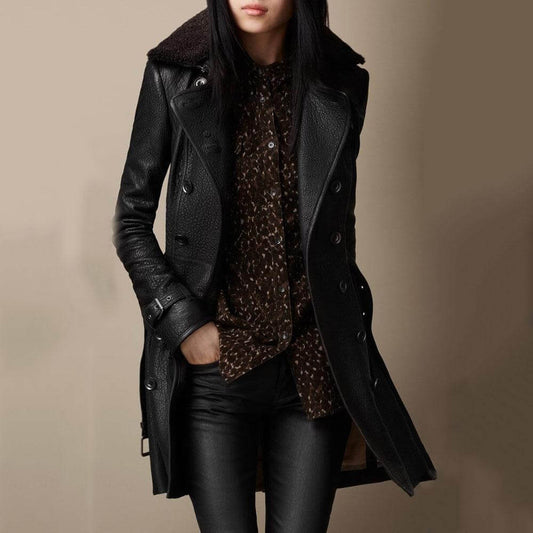 Lisa | Manteau en Cuir Élégant 3/4