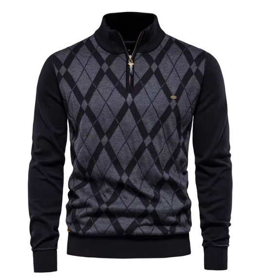 Pull Homme à Col Zippé Demi