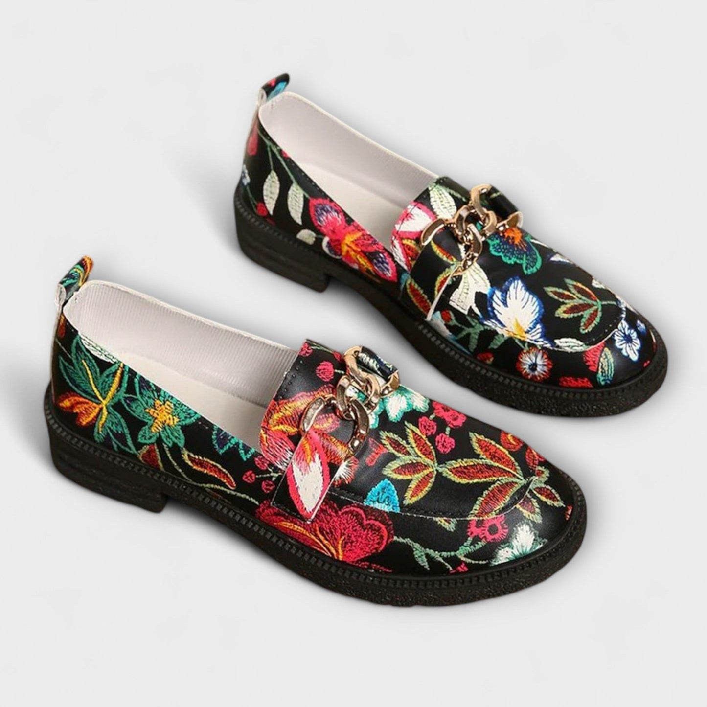 Orla – Mocassins Multicolores avec Motif Floral
